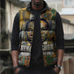 Léopold Sédar Senghor Sleeveless Puffer Jacket President Poete Portrait Futuristic African Robotic Handshake Earth and Flowers Unity - African Pride