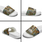 Léopold Sédar Senghor Slide Sandals President Poete Portrait Futuristic African Robotic Handshake Earth and Flowers Unity - African Pride