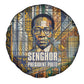Léopold Sédar Senghor Spare Tire Cover President Poete Portrait Futuristic African Robotic Handshake Earth and Flowers Unity - African Pride