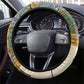Léopold Sédar Senghor Steering Wheel Cover President Poete Portrait Futuristic African Robotic Handshake Earth and Flowers Unity - African Pride