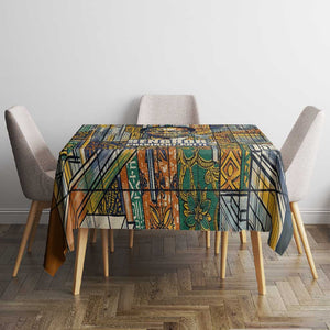 Léopold Sédar Senghor Tablecloth President Poete Portrait Futuristic African Robotic Handshake Earth and Flowers Unity - African Pride