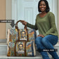 Léopold Sédar Senghor Travel Bag President Poete Portrait Futuristic African Robotic Handshake Earth and Flowers Unity - African Pride