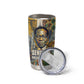 Léopold Sédar Senghor Tumbler Cup President Poete Portrait Futuristic African Robotic Handshake Earth and Flowers Unity - African Pride