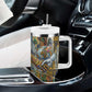 Léopold Sédar Senghor Tumbler With Handle President Poete Portrait Futuristic African Robotic Handshake Earth and Flowers Unity - African Pride