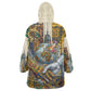 Léopold Sédar Senghor Wearable Blanket Hoodie President Poete Portrait Futuristic African Robotic Handshake Earth and Flowers Unity - African Pride