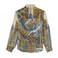 Léopold Sédar Senghor Women Casual Shirt President Poete Portrait Futuristic African Robotic Handshake Earth and Flowers Unity - African Pride