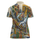Léopold Sédar Senghor Women Polo Shirt President Poete Portrait Futuristic African Robotic Handshake Earth and Flowers Unity - African Pride