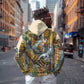 Léopold Sédar Senghor Zip Hoodie President Poete Portrait Futuristic African Robotic Handshake Earth and Flowers Unity - African Pride
