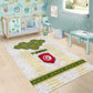 Tunisia Flag Area Rug with National Crest and Emblem
