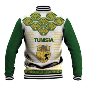 Tunisia Flag Baseball Jacket with National Crest and Emblem