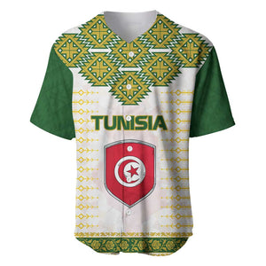 Tunisia Flag Baseball Jersey with National Crest and Emblem