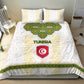 Tunisia Flag Bedding Set with National Crest and Emblem