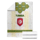 Tunisia Flag Blanket with National Crest and Emblem