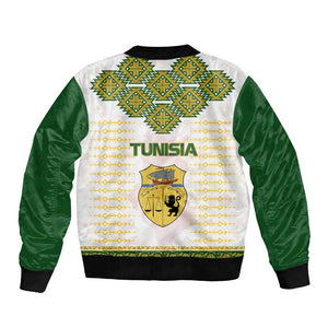 Tunisia Flag Bomber Jacket with National Crest and Emblem