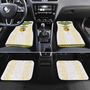 Tunisia Flag Car Mats with National Crest and Emblem