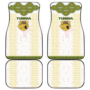 Tunisia Flag Car Mats with National Crest and Emblem