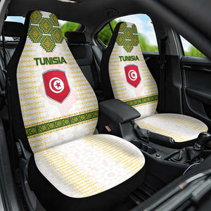 Tunisia Flag Car Seat Cover with National Crest and Emblem