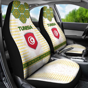 Tunisia Flag Car Seat Cover with National Crest and Emblem