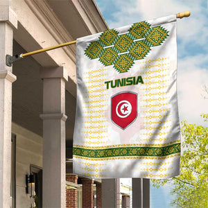 Tunisia Flag Garden Flag with National Crest and Emblem