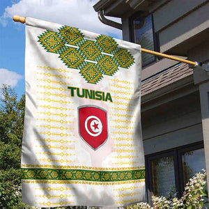 Tunisia Flag Garden Flag with National Crest and Emblem