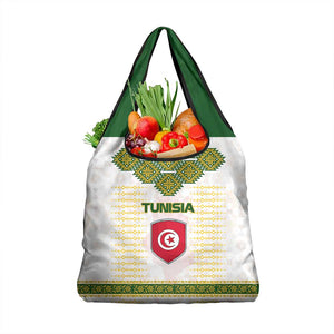 Tunisia Flag Grocery Bag with National Crest and Emblem