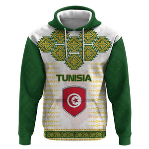 Tunisia Flag Hoodie with National Crest and Emblem
