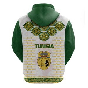 Tunisia Flag Hoodie with National Crest and Emblem