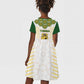 Tunisia Flag Kid Short Sleeve Dress with National Crest and Emblem