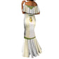 Tunisia Flag Mermaid Dress with National Crest and Emblem