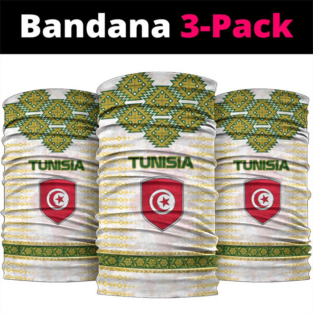 Tunisia Flag Neck Gaiter with National Crest and Emblem - African Pride