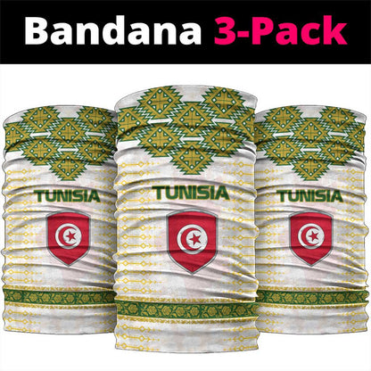 Tunisia Flag Neck Gaiter with National Crest and Emblem - African Pride