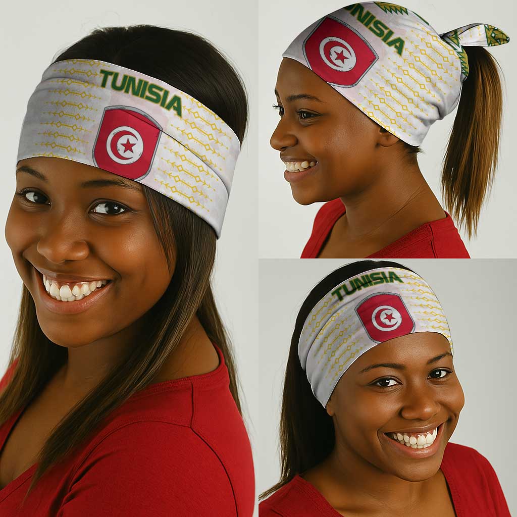 Tunisia Flag Neck Gaiter with National Crest and Emblem - African Pride