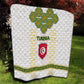 Tunisia Flag Quilt with National Crest and Emblem