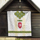 Tunisia Flag Quilt with National Crest and Emblem