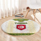 Tunisia Flag Round Carpet with National Crest and Emblem