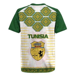 Tunisia Flag Rugby Jersey with National Crest and Emblem