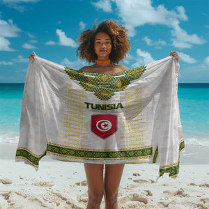 Tunisia Flag Sarong with National Crest and Emblem