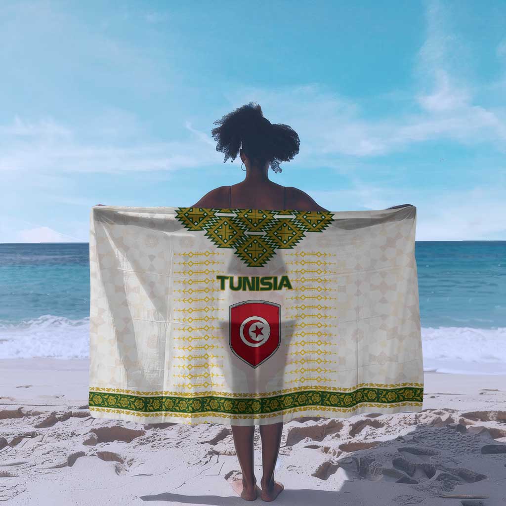 Tunisia Flag Sarong with National Crest and Emblem