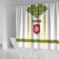 Tunisia Flag Shower Curtain with National Crest and Emblem
