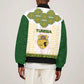 Tunisia Flag Sleeve Zip Bomber Jacket with National Crest and Emblem