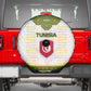 Tunisia Flag Spare Tire Cover with National Crest and Emblem