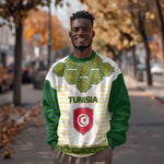 Tunisia Flag Sweatshirt with National Crest and Emblem