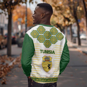 Tunisia Flag Sweatshirt with National Crest and Emblem