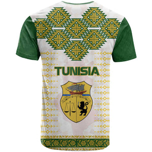 Tunisia Flag T shirt with National Crest and Emblem