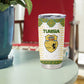 Tunisia Flag Tumbler Cup with National Crest and Emblem