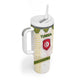 Tunisia Flag Tumbler With Handle with National Crest and Emblem
