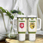 Tunisia Flag Tumbler With Handle with National Crest and Emblem