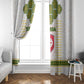 Tunisia Flag Window Curtain with National Crest and Emblem