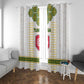 Tunisia Flag Window Curtain with National Crest and Emblem
