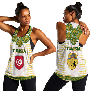 Tunisia Flag Women Racerback Tank with National Crest and Emblem